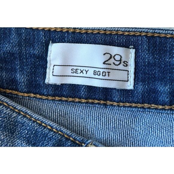Gap 1969 Sexy Boot Jeans Women Sz 29S Blue Denim Low Rise 5 Pocket Boho Western - Picture 6 of 9